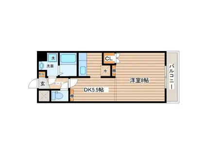 ロンディーヌI長町(1DK/1階)の間取り写真