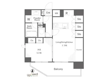 AXAS千鳥町アジールコートSTA(1LDK/7階)の間取り写真