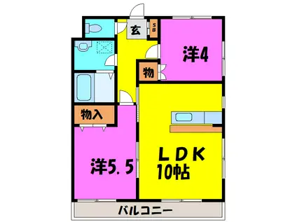 サクラハイツ(2LDK/2階)の間取り写真
