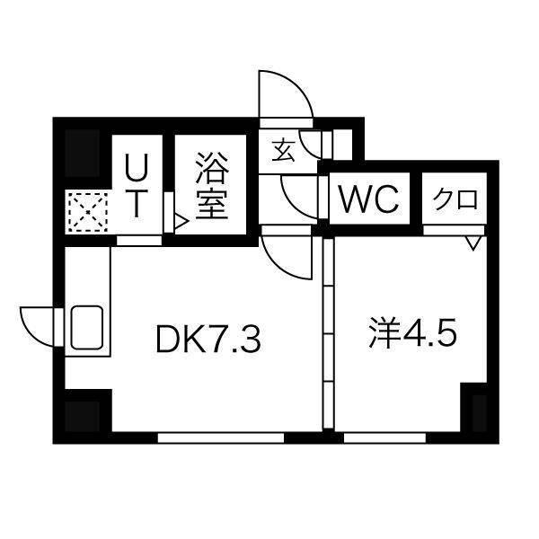プライムアーバン大通公園I(1LDK/7階)の間取り写真