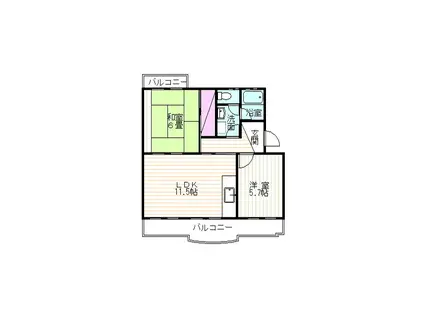 バロールK&Y(2LDK/4階)の間取り写真