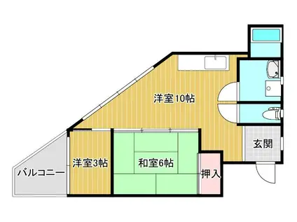 サンシティミヤタ(2LDK/7階)の間取り写真