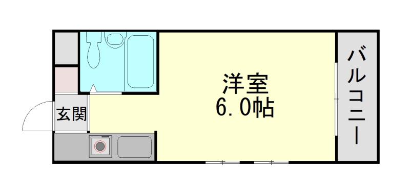 ネオダイキョー芦屋(1K/3階)の間取り写真