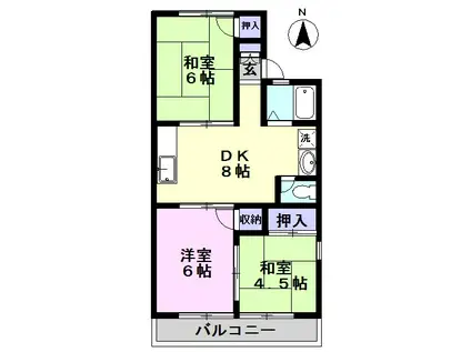 昭和ハイツ(3DK/1階)の間取り写真