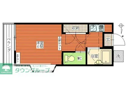 友好一番館(1K/2階)の間取り写真