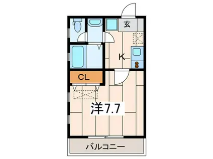 メゾン・ボナール(1K/1階)の間取り写真