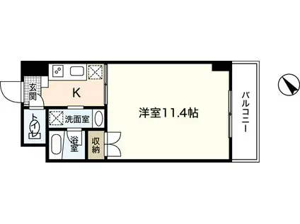 シャルムIKENOKO(1K/3階)の間取り写真