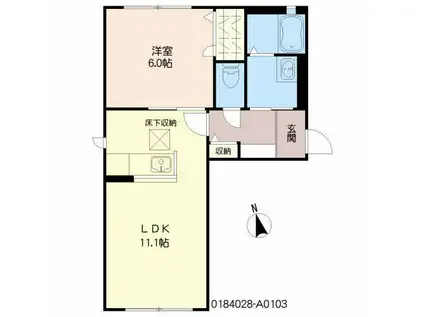 シャーメゾン平原 (1LDK/1階)の間取り写真