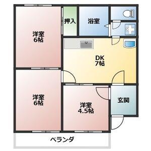 シャンピア馬乗A(3DK/2階)の間取り写真