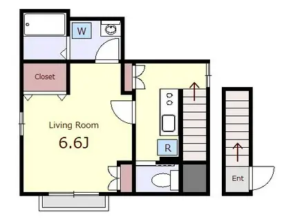 グランデ北赤羽(1K/2階)の間取り写真