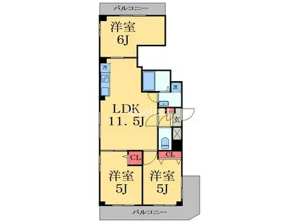 ガーネットコート2(3LDK/2階)の間取り写真