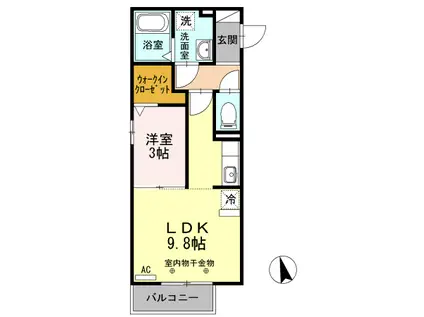 ピーノ・グランデ(1LDK/1階)の間取り写真