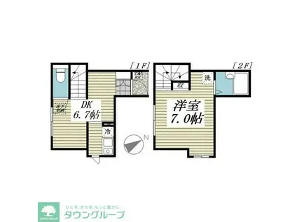 I-WOOD吉祥寺(1DK/1階)の間取り写真