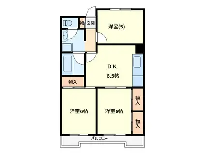 メゾン北原(3DK/3階)の間取り写真