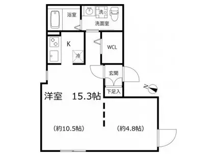 BRANCHE中野本町(ワンルーム/2階)の間取り写真