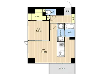 LIBTH平尾(1LDK/2階)の間取り写真