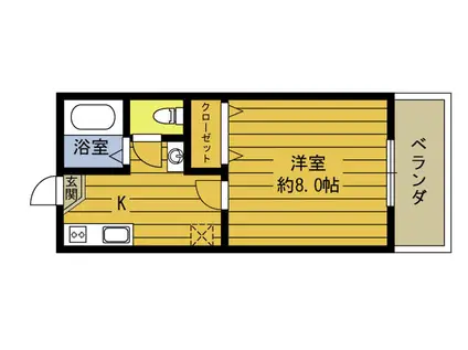 アミュゼ4(1K/1階)の間取り写真