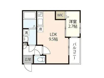 スマイルレジデンス三筋北館(1LDK/1階)の間取り写真