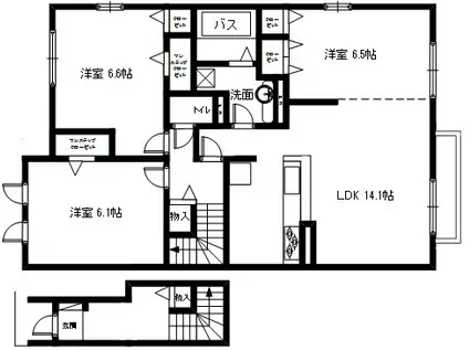 LA CHANCE(3LDK/2階)の間取り写真
