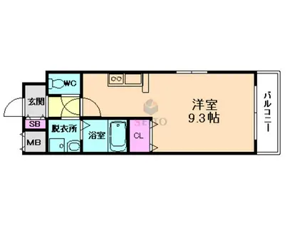 エクセレント上新20(ワンルーム/10階)の間取り写真