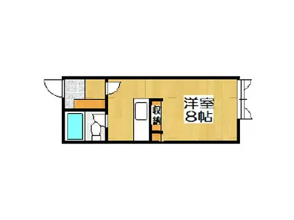 クリスタルハイツ(ワンルーム/1階)の間取り写真