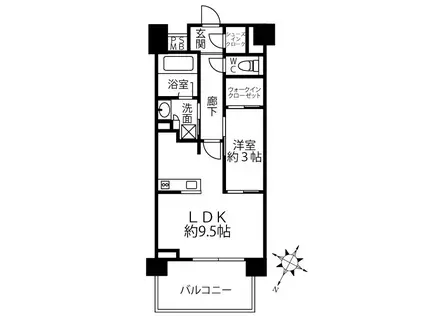 クリオラベルヴィ横濱サウス(1LDK/2階)の間取り写真