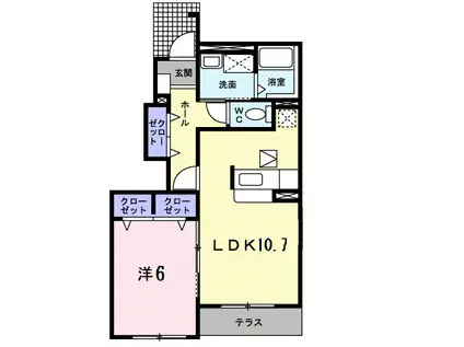 グレイスK A(1LDK/1階)の間取り写真