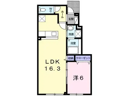 LA LUCE(1LDK/1階)の間取り写真