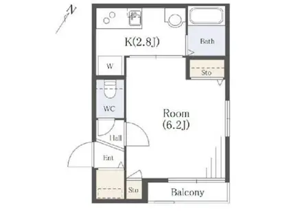 STUDIO南品川(1K/3階)の間取り写真