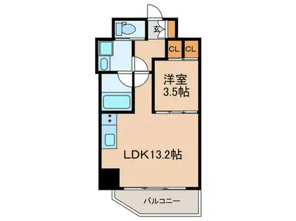 プレジオ日暮通(1LDK/12階)の間取り写真