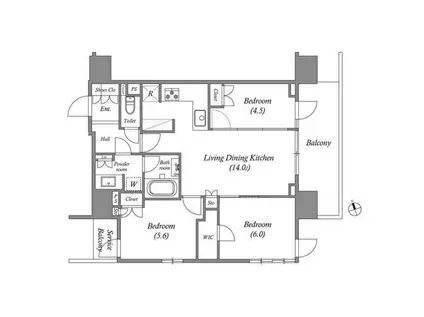 NIDO南千住(3LDK/6階)の間取り写真