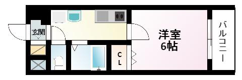 プレミアムステージ新大阪駅前II(1K/9階)の間取り写真
