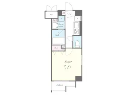 アスティー大森(1K/2階)の間取り写真