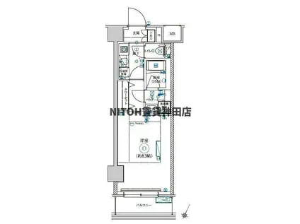 LEXE AZEST横濱関内(1K/2階)の間取り写真