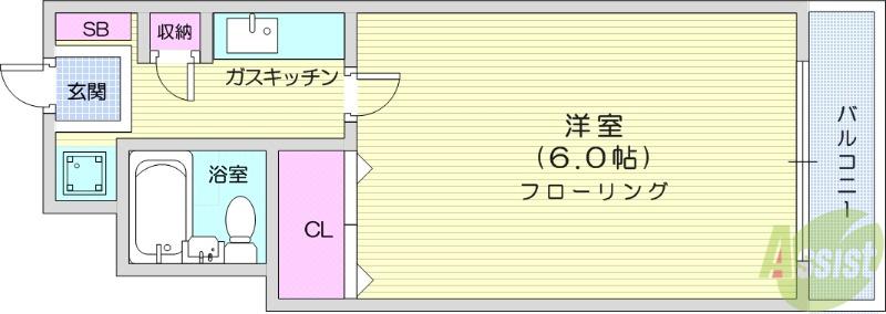サクラハイツ(1K/3階)の間取り写真