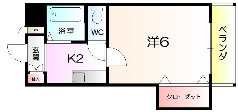 ラ・フォーレ中之町(1K/3階)の間取り写真
