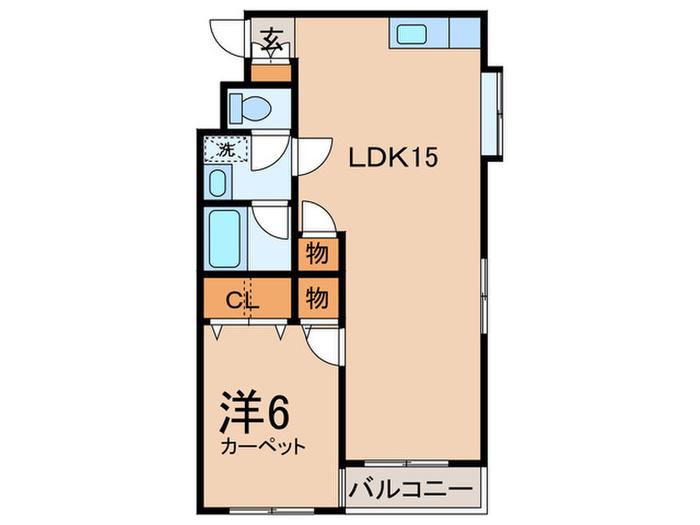 オークヴィラ(1LDK/1階)の間取り写真
