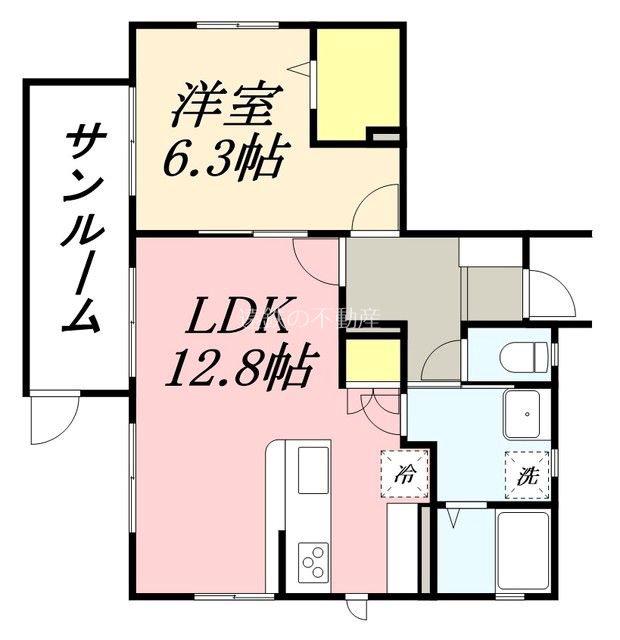 メゾンドアシェル(1LDK/1階)の間取り写真