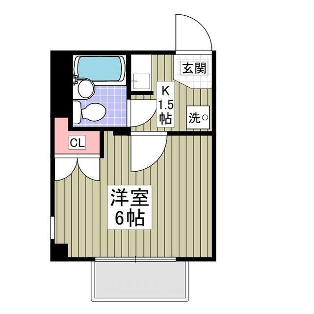 ヴィラン大宮(1K/3階)の間取り写真