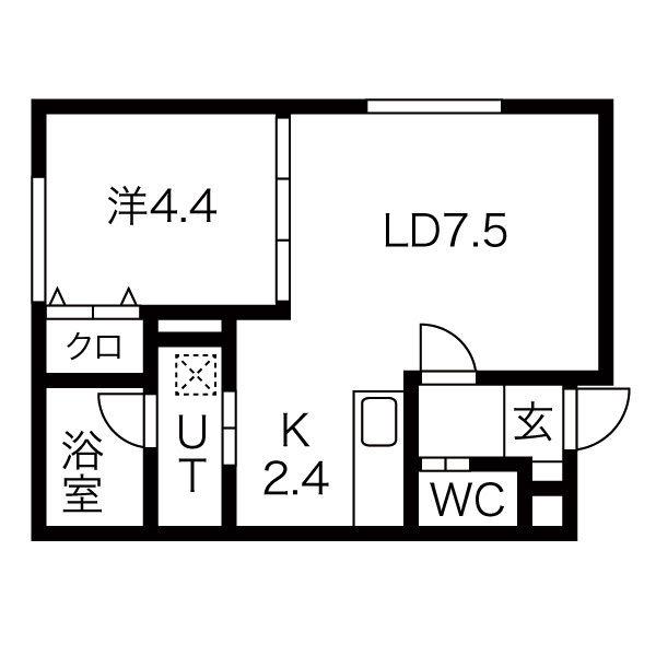 アプリーラ稲穂(1LDK/3階)の間取り写真