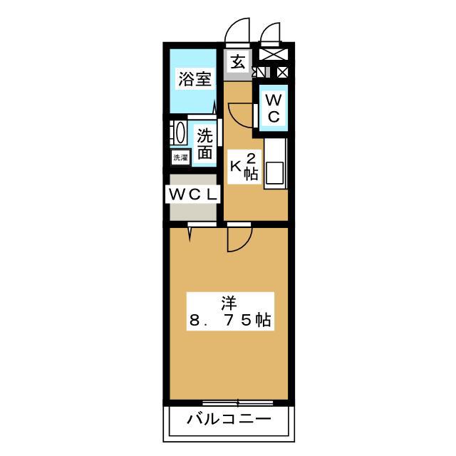 第3エーデルハイム(1K/2階)の間取り写真