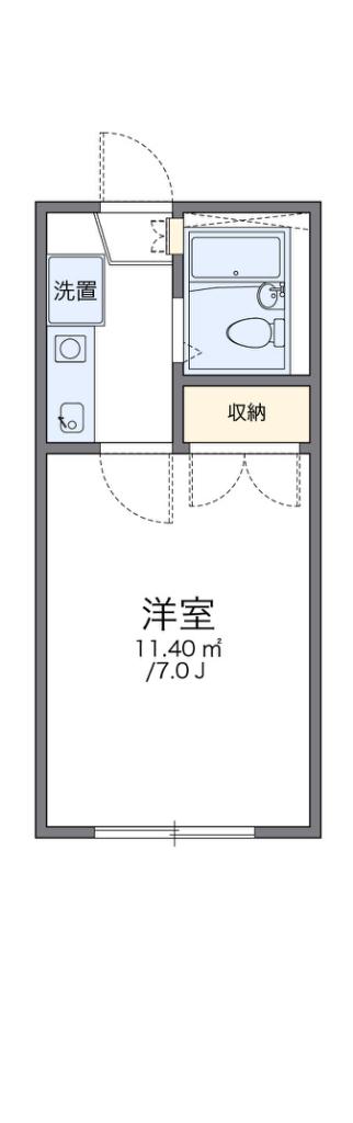 レオパレス松田(1K/1階)の間取り写真