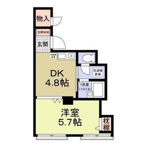 イースト西代(1DK/2階)の間取り写真