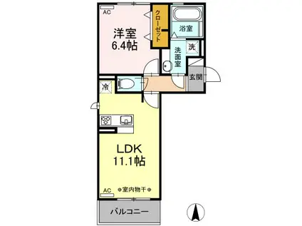 ＪＲ東海交通事業城北線 勝川駅(ＪＲ) 徒歩10分 3階建 築7年(1LDK/2階)の間取り写真