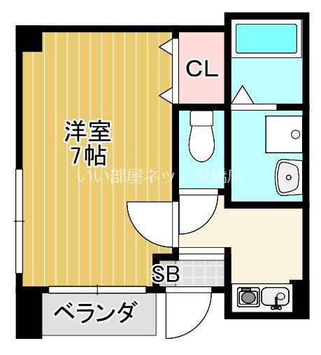 ハイムMH(1K/1階)の間取り写真