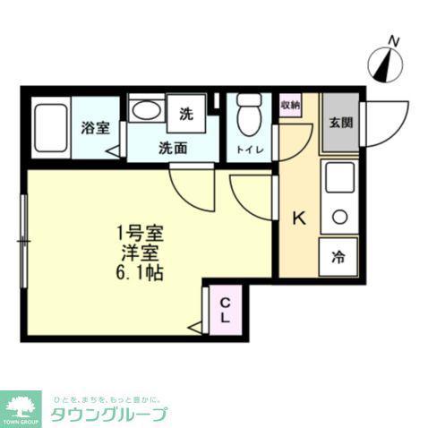 ブリーゼ平町(1K/1階)の間取り写真