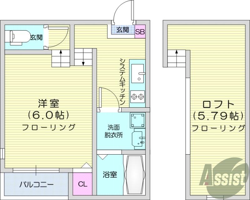 メルヴェイユ東照宮(ワンルーム/1階)の間取り写真