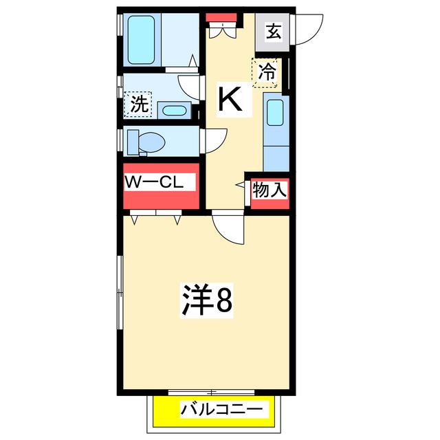 ＪＲ越後線 関屋駅(新潟) 徒歩12分 2階建 築25年(1K/1階)の間取り写真