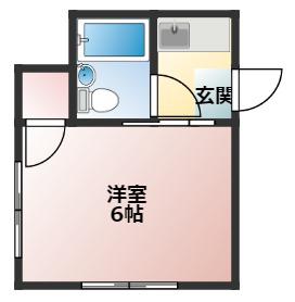 宝コーポI(1K/1階)の間取り写真