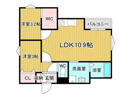 REGALEST 川西III(2LDK/3階)の間取り写真